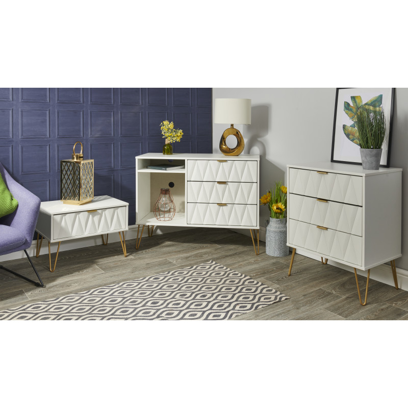 Diamond TV Console Unit Ready Assembled Living Collection Quick UK